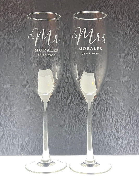 Engraved Wedding Champagne flutes