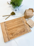 Load image into Gallery viewer, Laser Engraved Serving Board and 6 piece coaster set