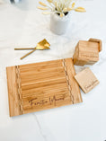 Load image into Gallery viewer, Laser Engraved Serving Board and 6 piece coaster set
