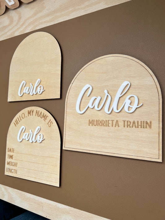 Custom Baby Arrival Announcement Set