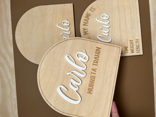 Custom Baby Arrival Announcement Set