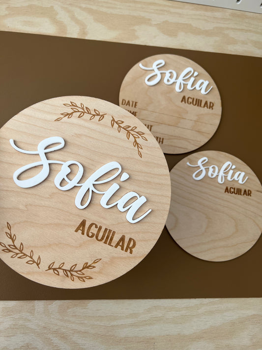 Custom Baby Arrival Round Announcement Set