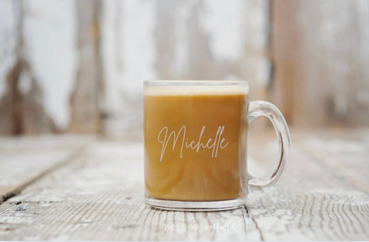 Engraved Coffee Clear Cup