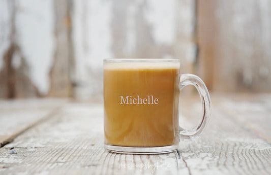 Engraved Coffee Clear Cup